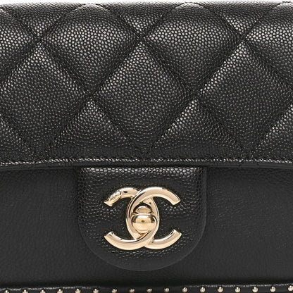 Chanel Caviar Quilted Studded Flap Waist Bag Black 8 of 10