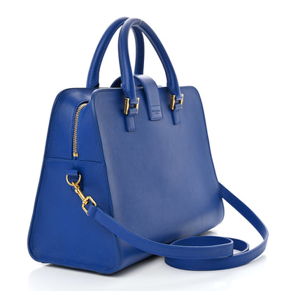 Saint Laurent Calfskin Small Monogram Cabas Blue Majorelle 3 of 12