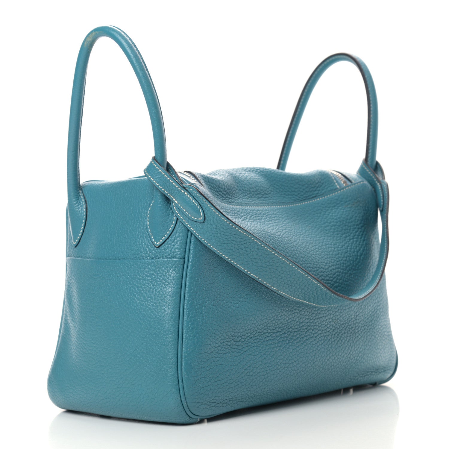 Hermes Taurillon Clemence Lindy 30 Blue Jean 3 of 15