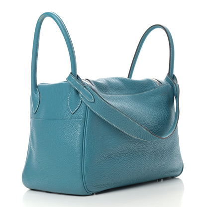 Hermes Taurillon Clemence Lindy 30 Blue Jean 3 of 15
