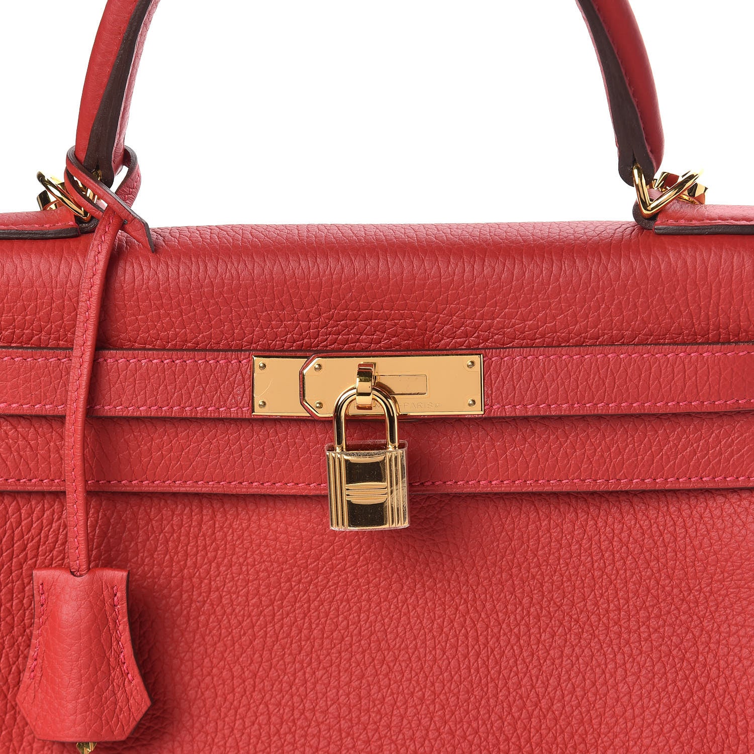 Hermes Taurillon Clemence Kelly Retourne 28 Rouge Casaque 8 of 11