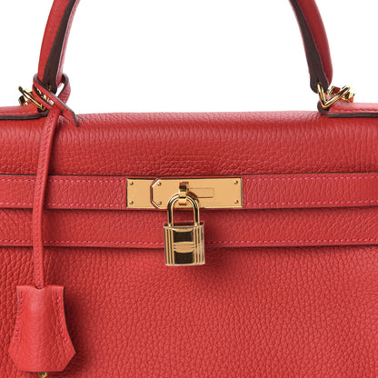Hermes Taurillon Clemence Kelly Retourne 28 Rouge Casaque 8 of 11
