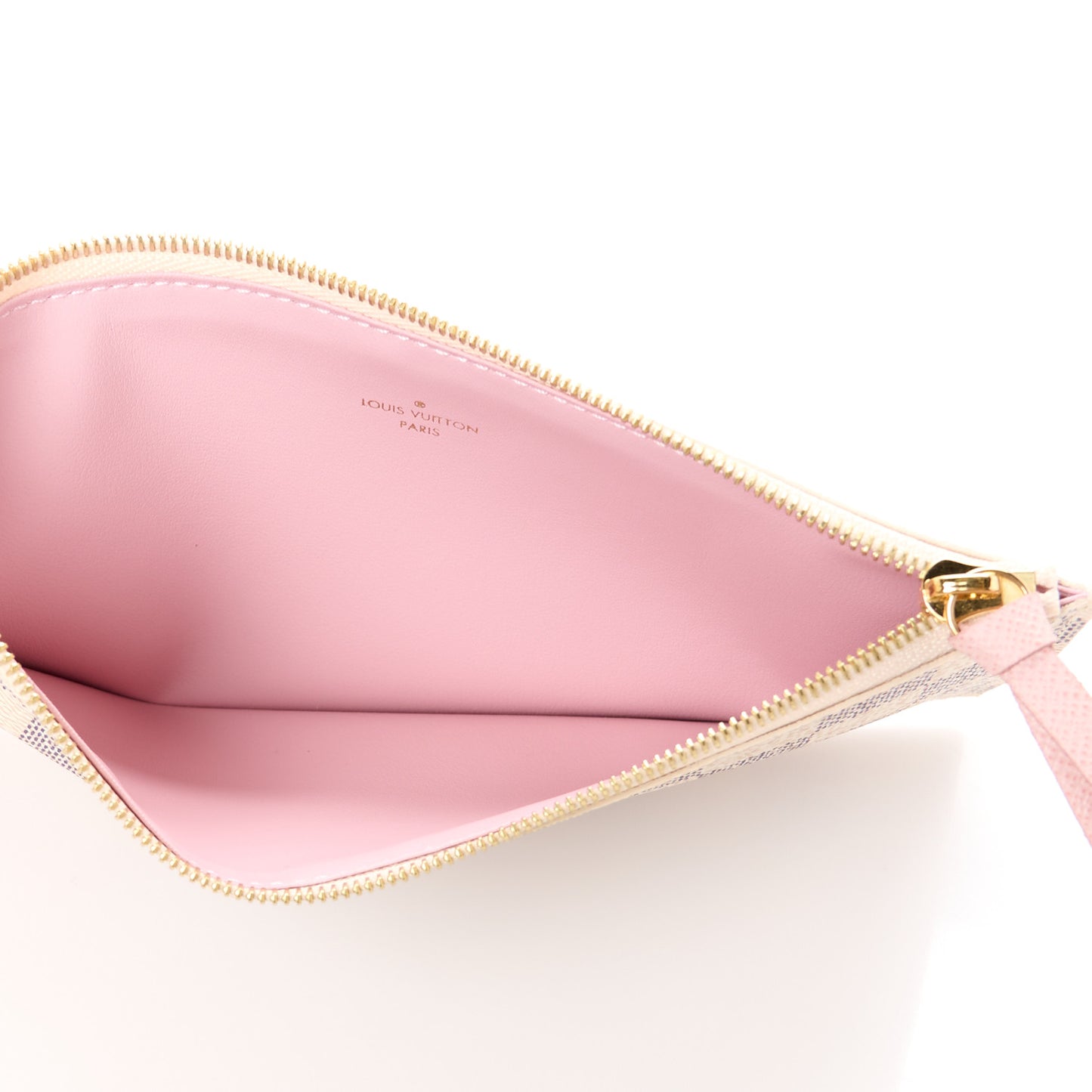 Damier Azur Pochette Felicie Chain Wallet Rose Ballerine