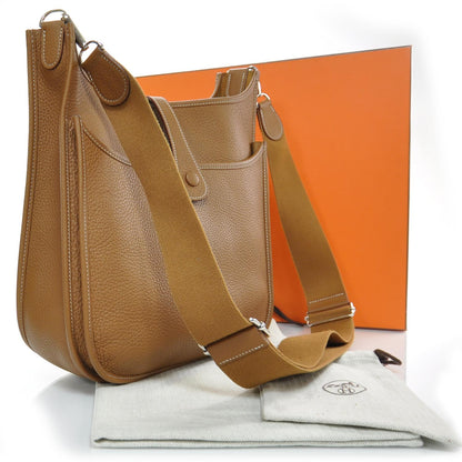 Hermes Taurillon Clemence Evelyne III GM Gold 5 of 8