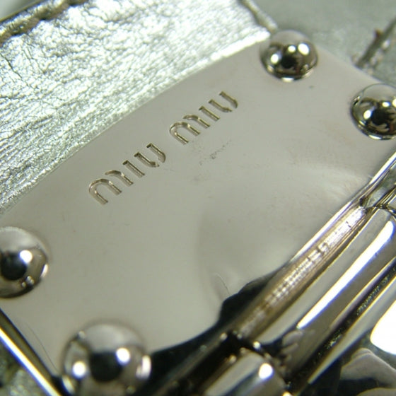 Miu Miu Leather Matelasse Coffer Silver 8 of 10