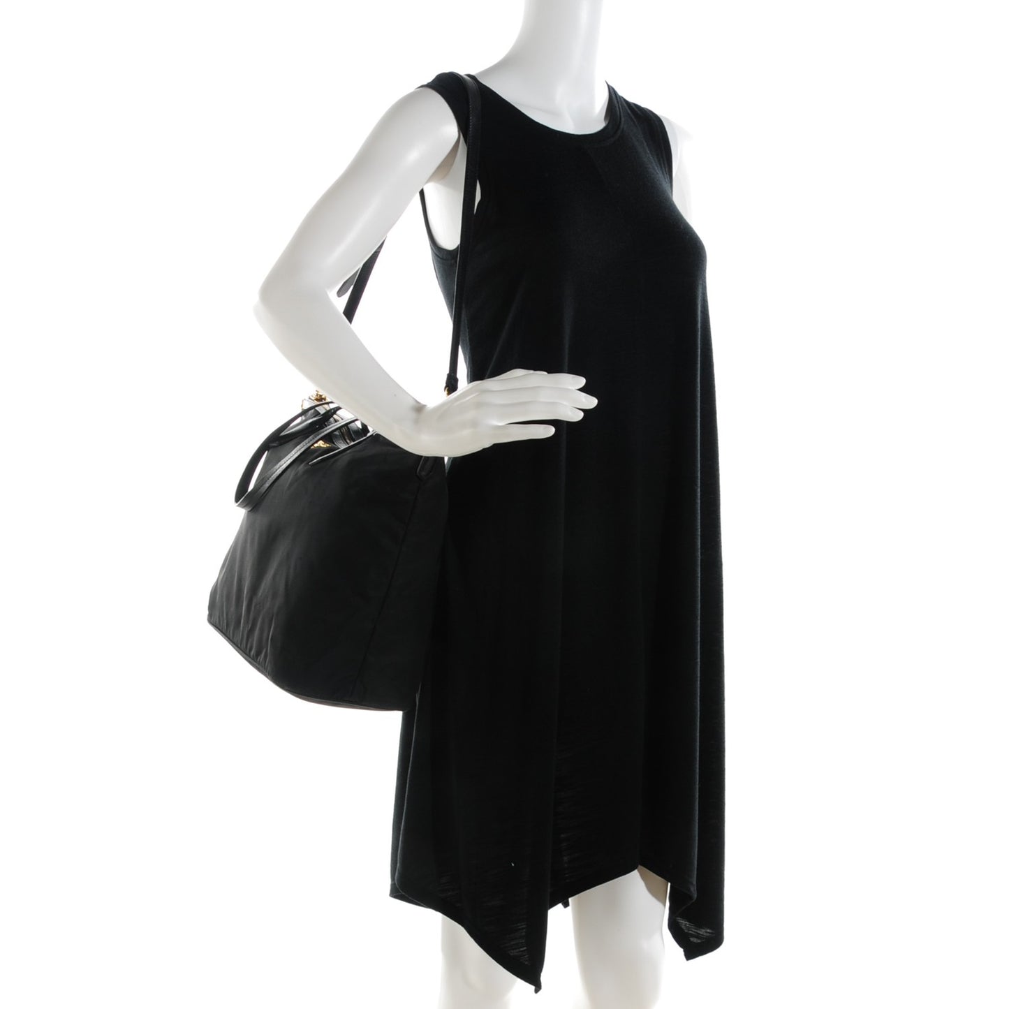 Tessuto Nylon Saffiano Shoulder Bag Nero Black