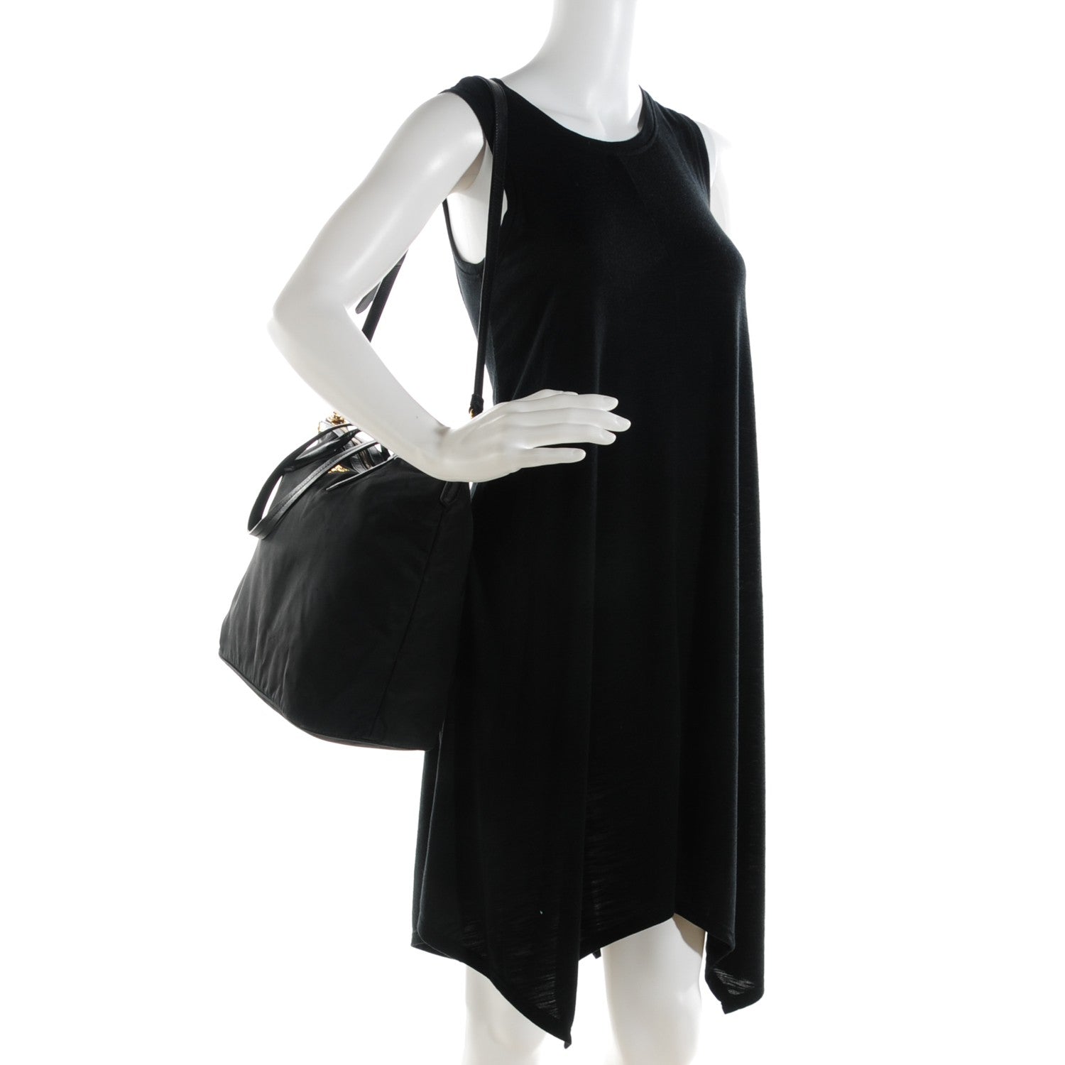 Prada Tessuto Nylon Saffiano Shoulder Bag Nero Black 2 of 10