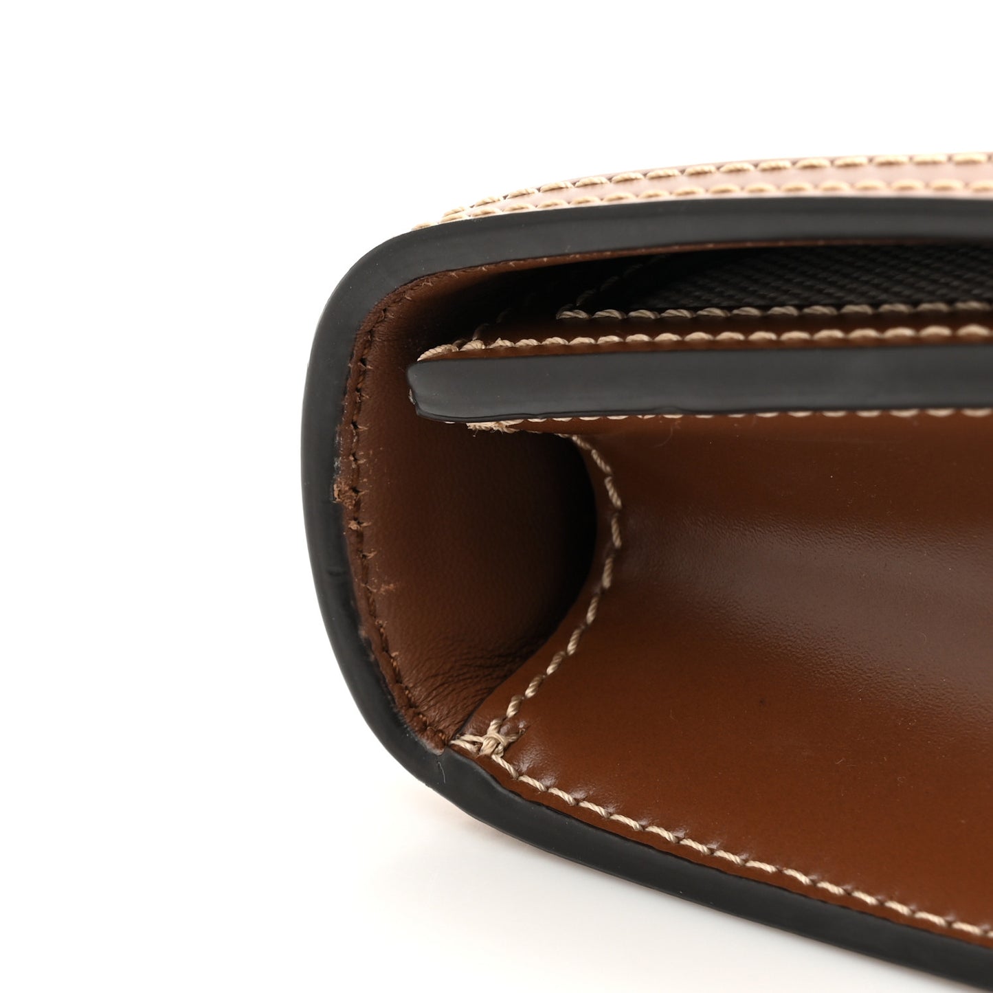Canvas Calfskin Small TB Bag Natural Malt Brown