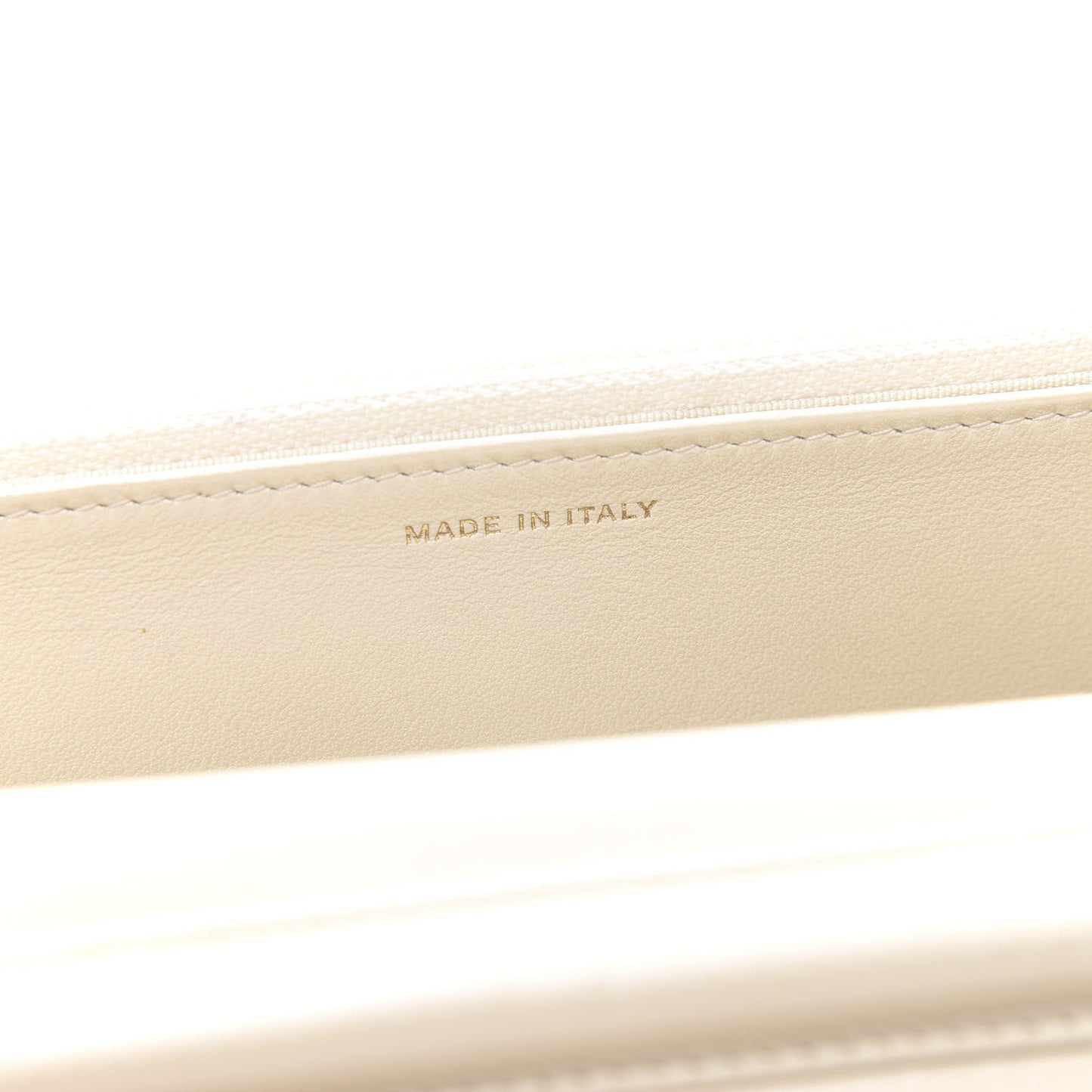 Pearly Lambskin Quilted Wallet On Chain WOC Light Beige