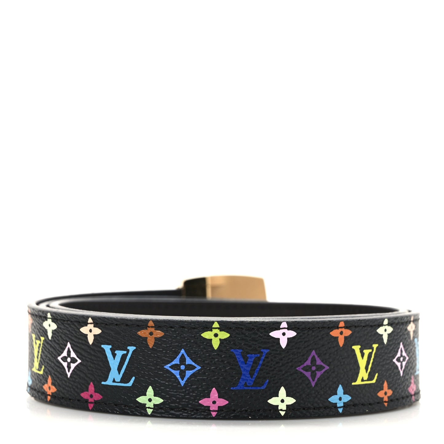 Monogram Multicolor LV Cut Reversible Belt 90 36 Black