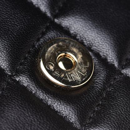 Chanel Lambskin Quilted Top Handle Flap Coin Purse With Chain Black 13 of 14