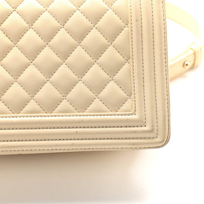 Chanel Lambskin Quilted Medium Boy Flap Light Beige 9 of 11