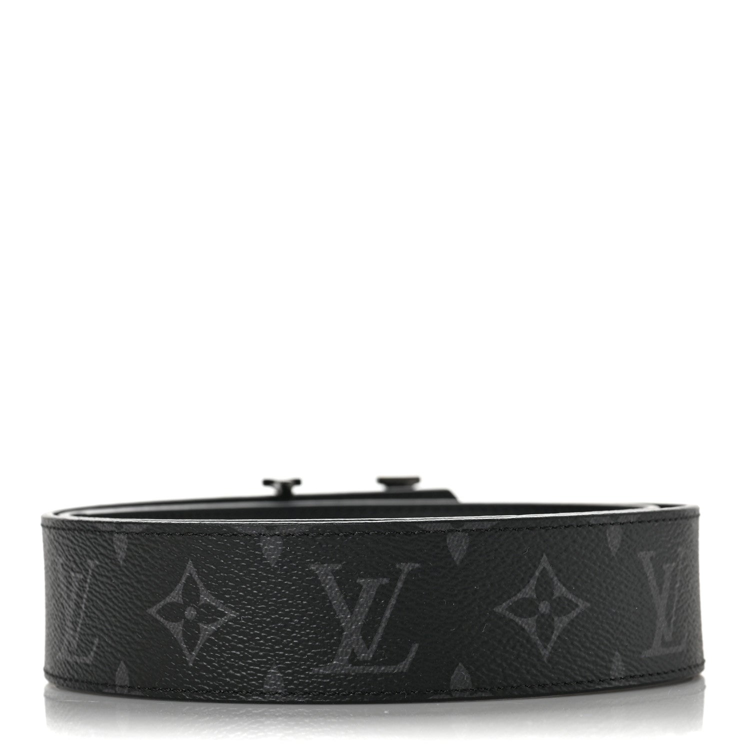 Louis Vuitton Monogram Eclipse Taigarama 40mm LV Initiales Reversible Belt 90 36 Black 2 of 5