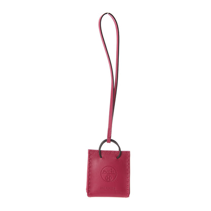 Hermes Milo Lambskin Swift Shopping Bag Charm Rose Mexico 1 of 4