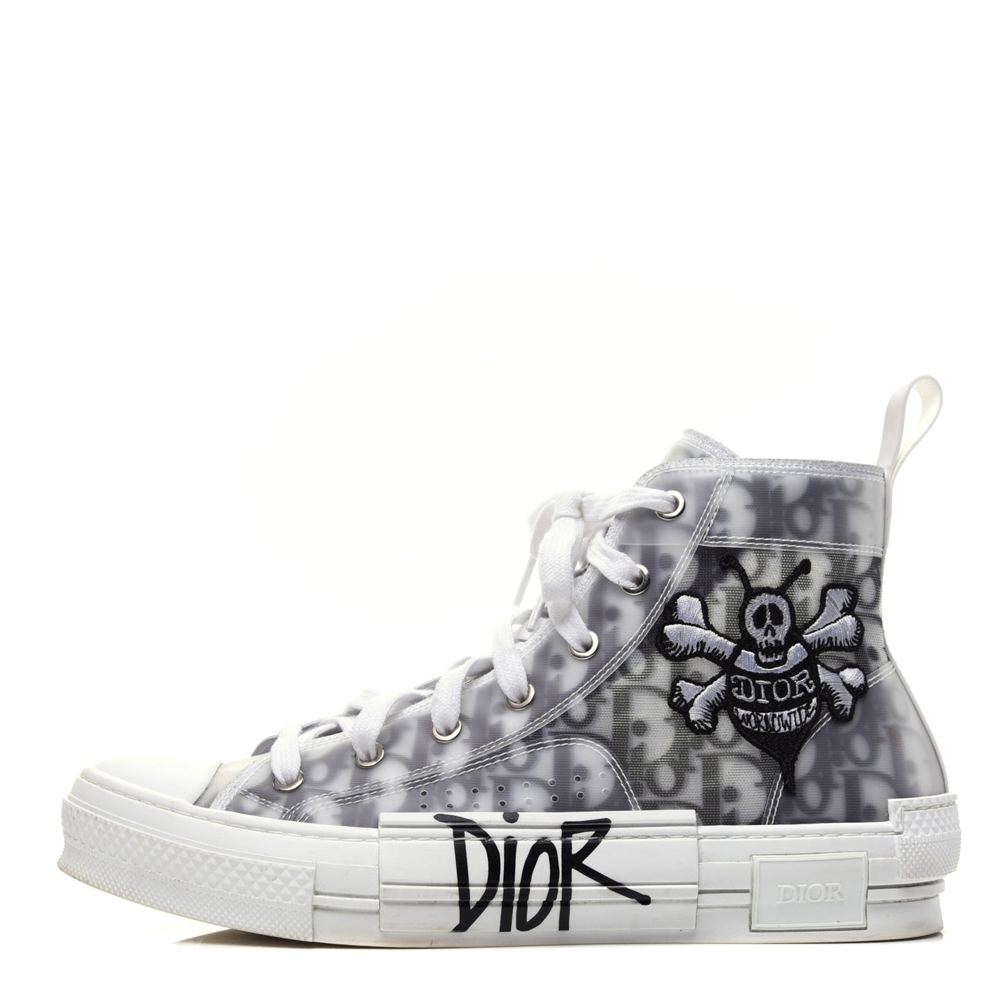 X SHAWN STUSSY Canvas Oblique Bee Mens B23 High Top Sneakers 41 White Black
