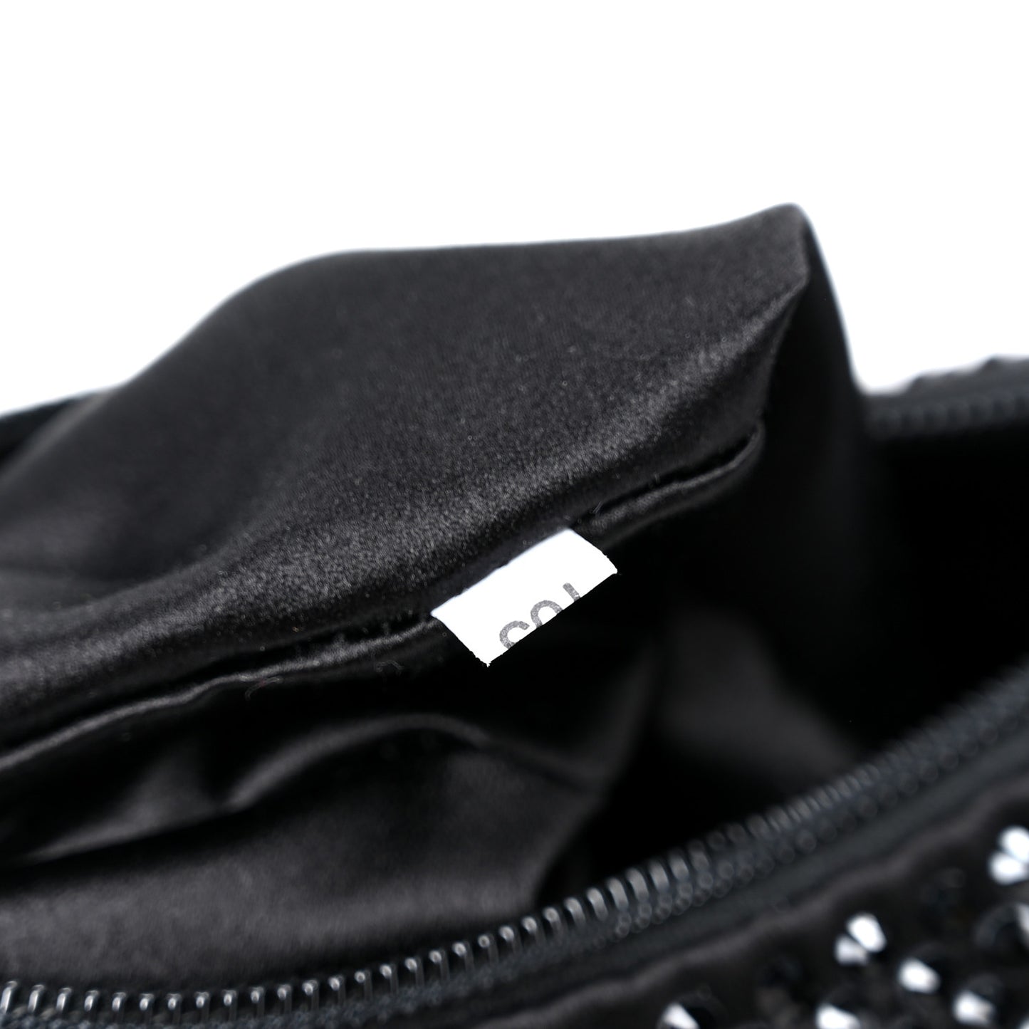 Satin Crystal Mini Re-Edition 2000 Bag Black