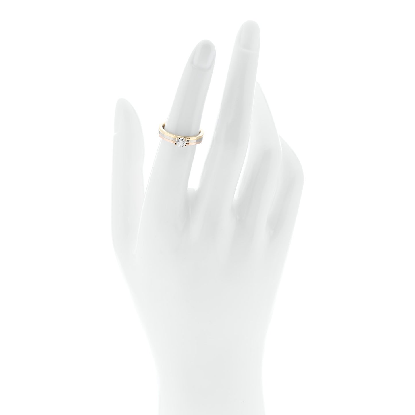 18K Pink Yellow White Gold Diamond .25ct Solitaire Trinity Engagement Ring 50 5.25