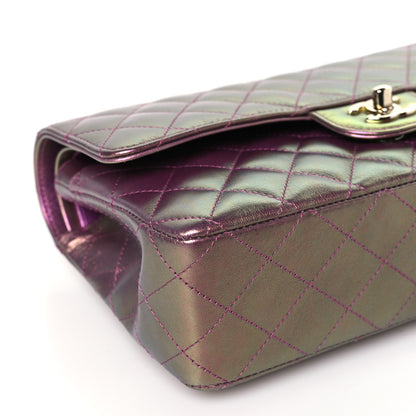 Chanel Iridescent Lambskin Quilted Medium Double Flap Purple 8 of 10