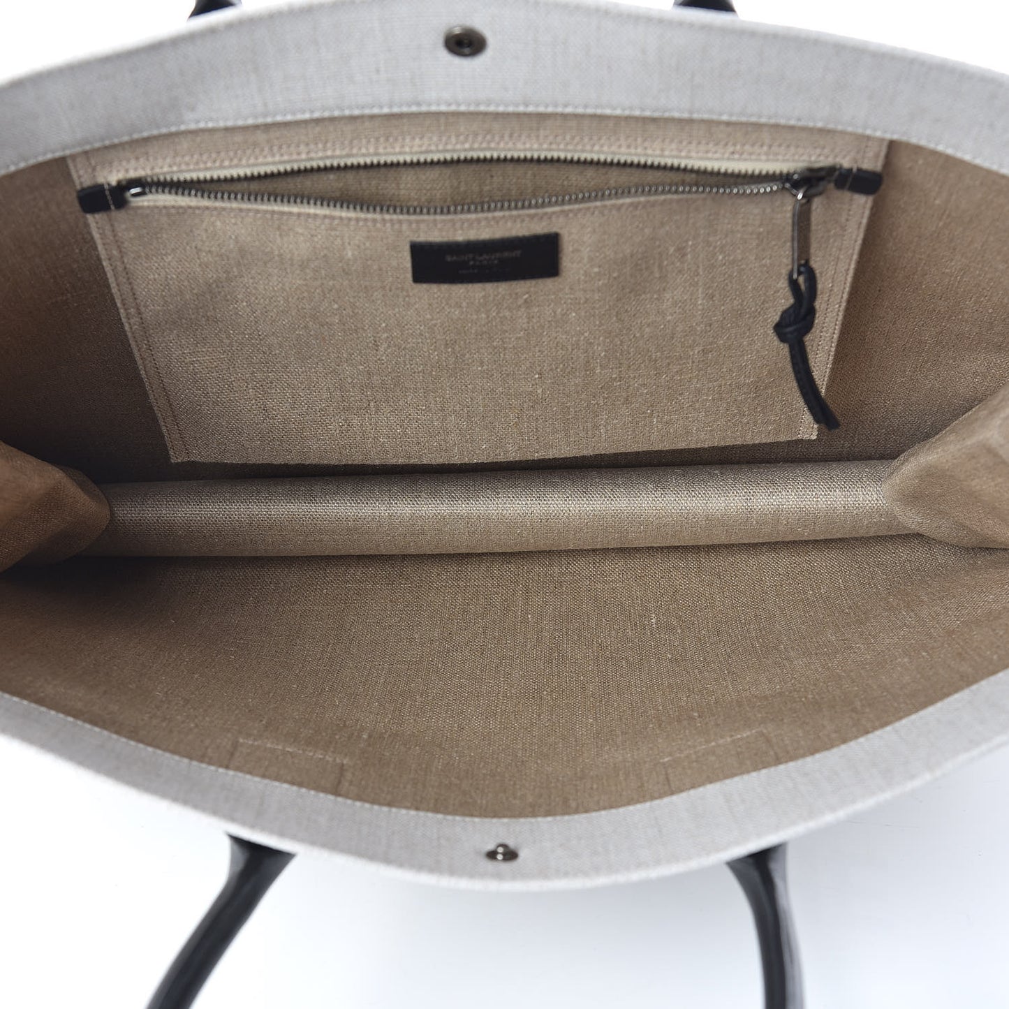 Linen Calfskin Rive Gauche Tote Optic White