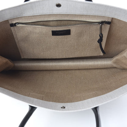 Saint Laurent Linen Calfskin Rive Gauche Tote Optic White 5 of 9