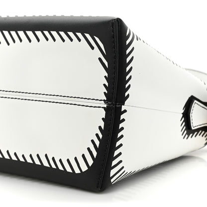 Fendi X JOSHUA VIDES Vitello Century Logo Medium By The Way Boston Bag White Black 10 of 17