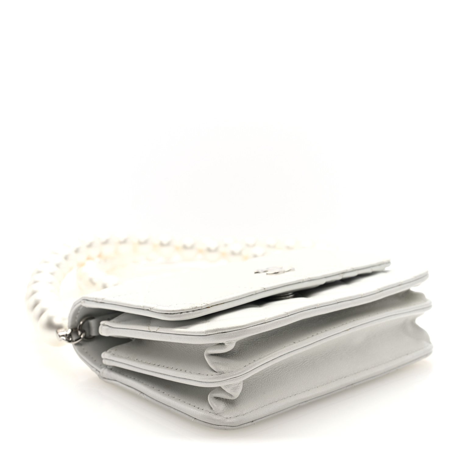 Chanel Lambskin Quilted Mini Pearl Wallet On Chain WOC White 4 of 10