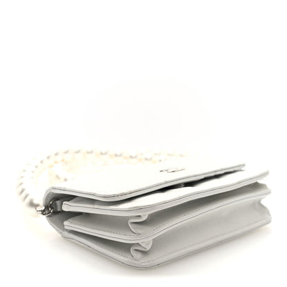 Chanel Lambskin Quilted Mini Pearl Wallet On Chain WOC White 4 of 10