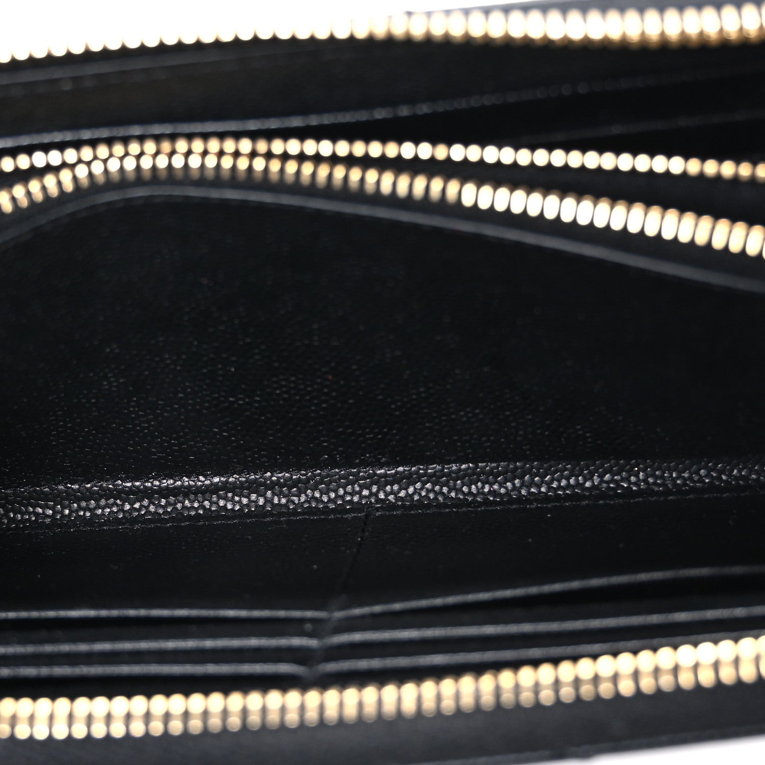 Saint Laurent Grain De Poudre Matelasse Chevron Monogram Zip Around Wallet Black 5 of 7