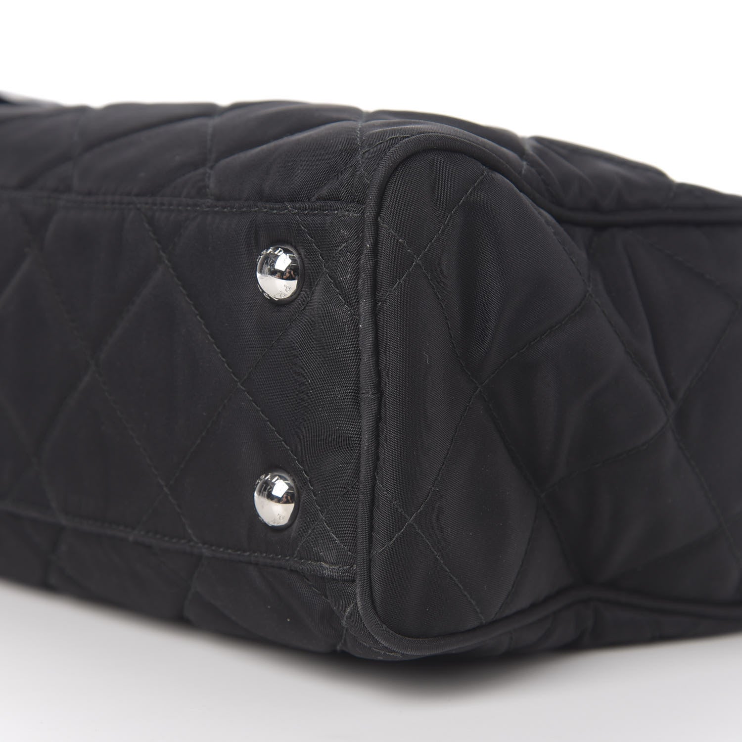 Prada Nylon Tessuto Impuntu Quilted Shoulder Bag Black 7 of 8