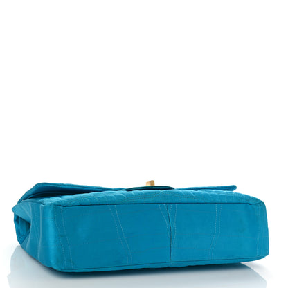 Chanel Satin Coco's Croc 2.55 Reissue 227 Flap Turquoise 4 of 12