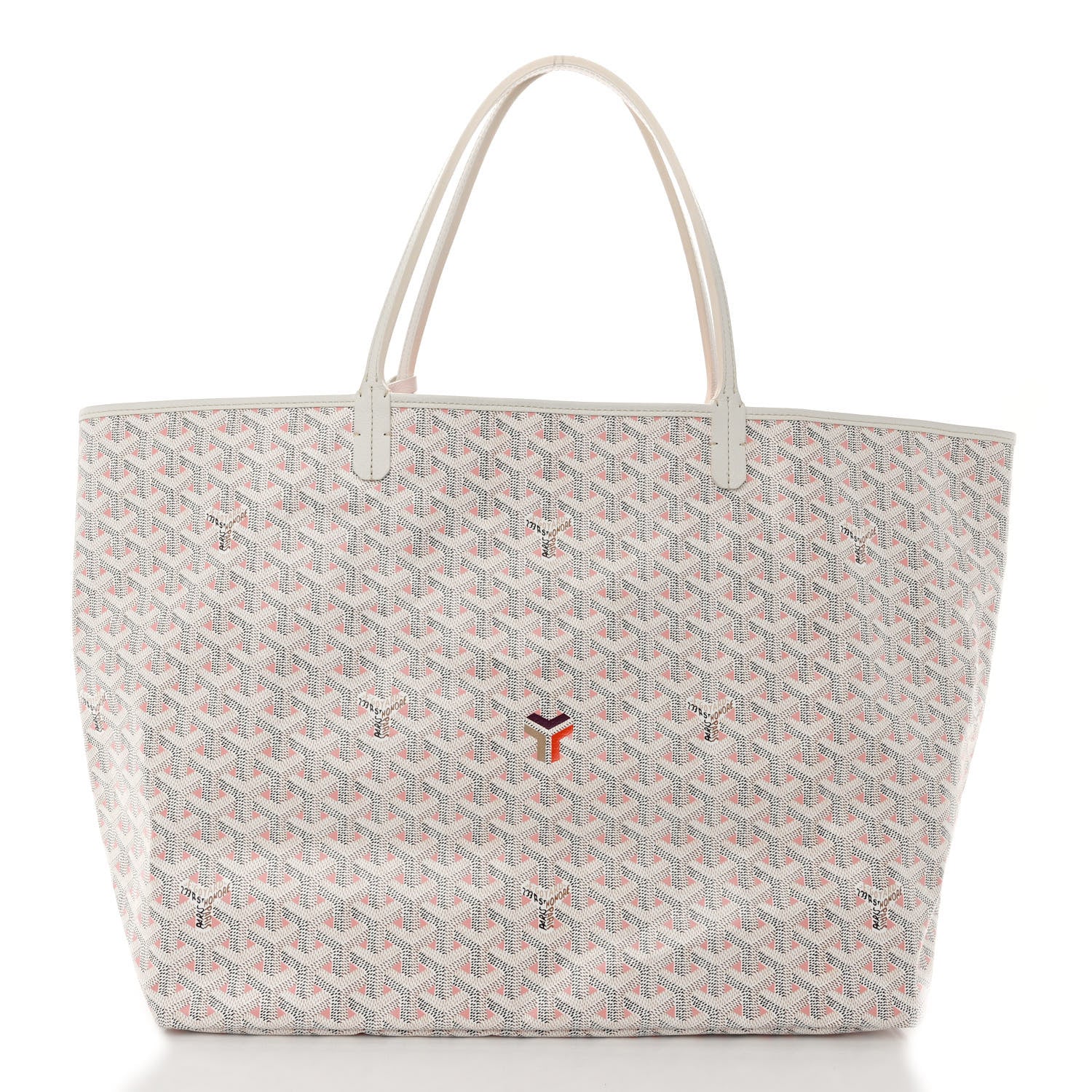 Goyard Goyardine Saint Louis Claire Voie GM White Pink 3 of 10
