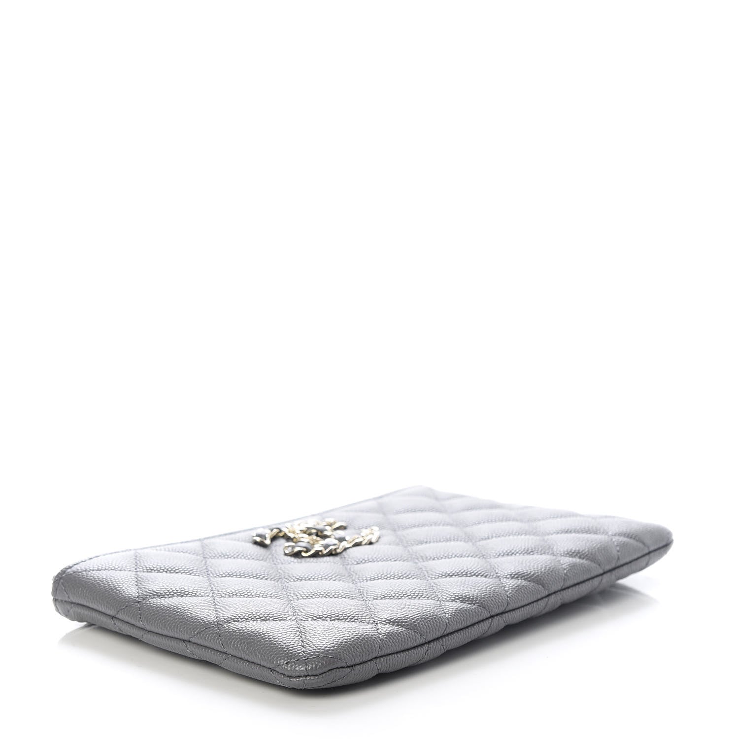 Chanel Caviar Quilted French New Wave Small CC Pouch Grey 4 of 6