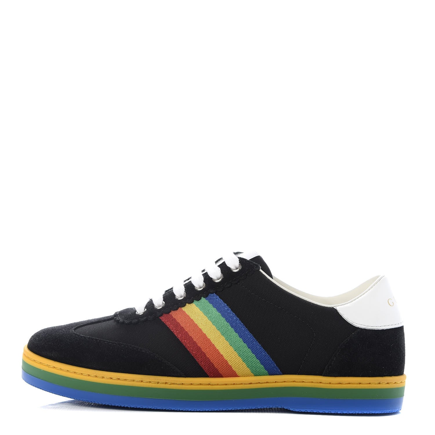 Gucci Suede Rainbow Womens G74 Sneakers 35 Black 1 of 10