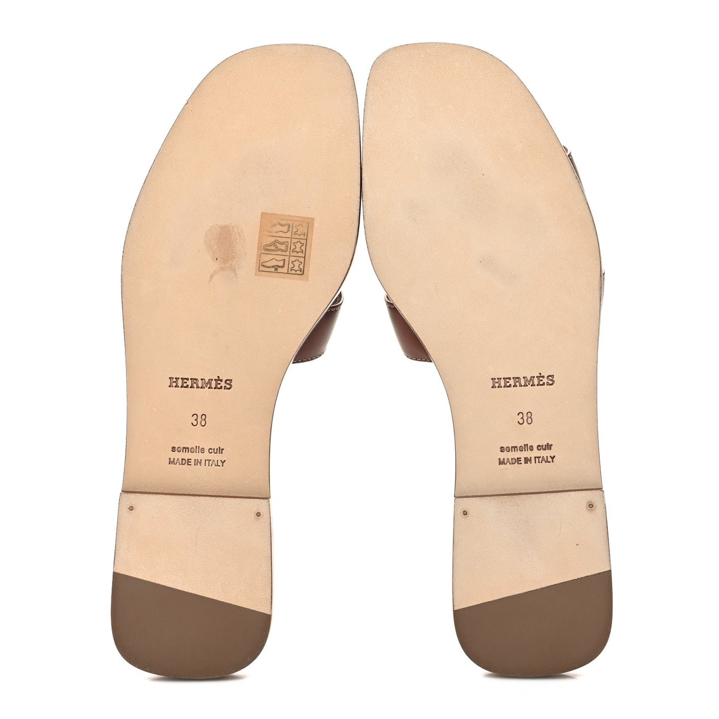 Box Calfskin Oran Sandals 38 Gold