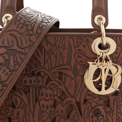 Christian Dior Calfskin Laser Cut Medium Lady Dior Brown 8 of 11
