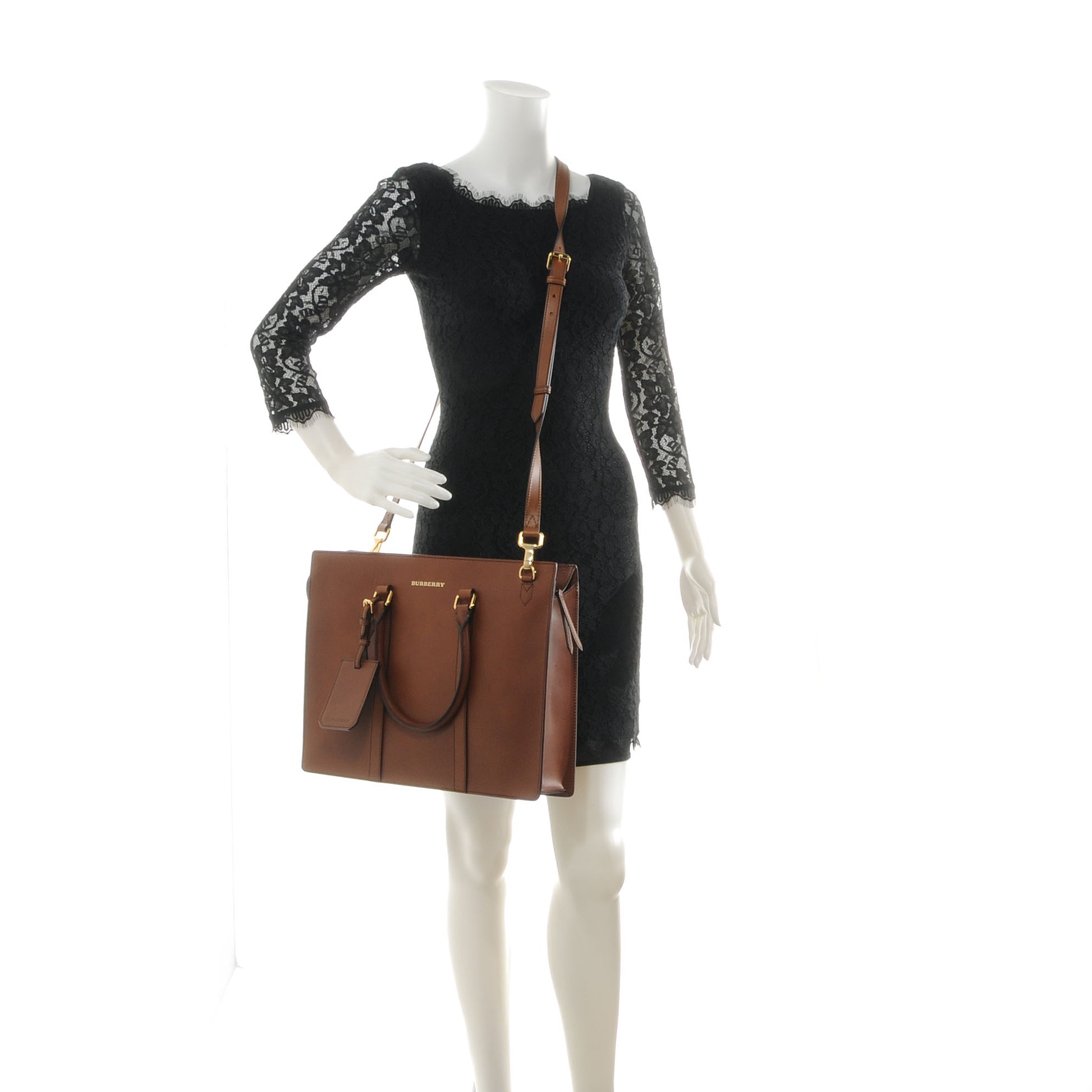 Burberry Sartorial Leather Briefcase Brown Ochre 2 of 8