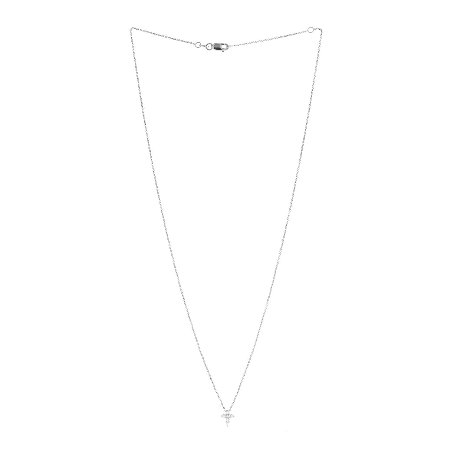 Roberto Coin 18K White Gold Diamond Tiny Treasures Baby Cross Pendant Necklace 3 of 5