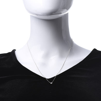 Tiffany Sterling Silver Diamond .05ct Elsa Peretti Diamonds by the Yard Pendant Necklace 2 of 8
