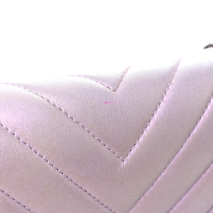 Chanel Metallic Lambskin Chevron Quilted Medium Boy Flap Purple 22 of 33