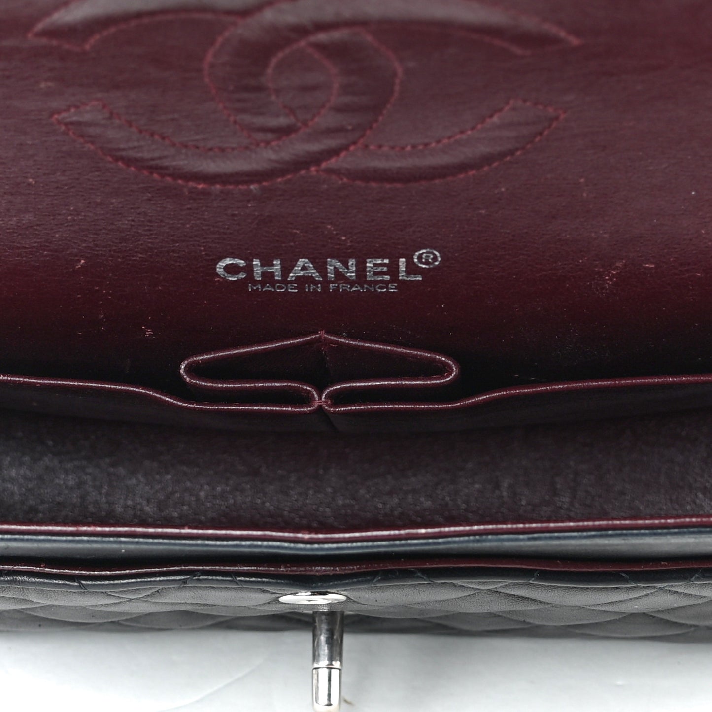 Lambskin Quilted Medium Double Flap Black