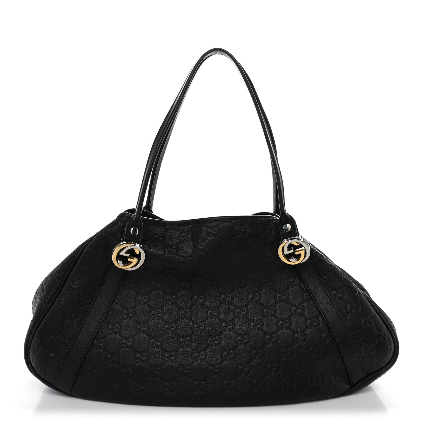 Guccissima Medium GG Twins Shoulder Bag Black
