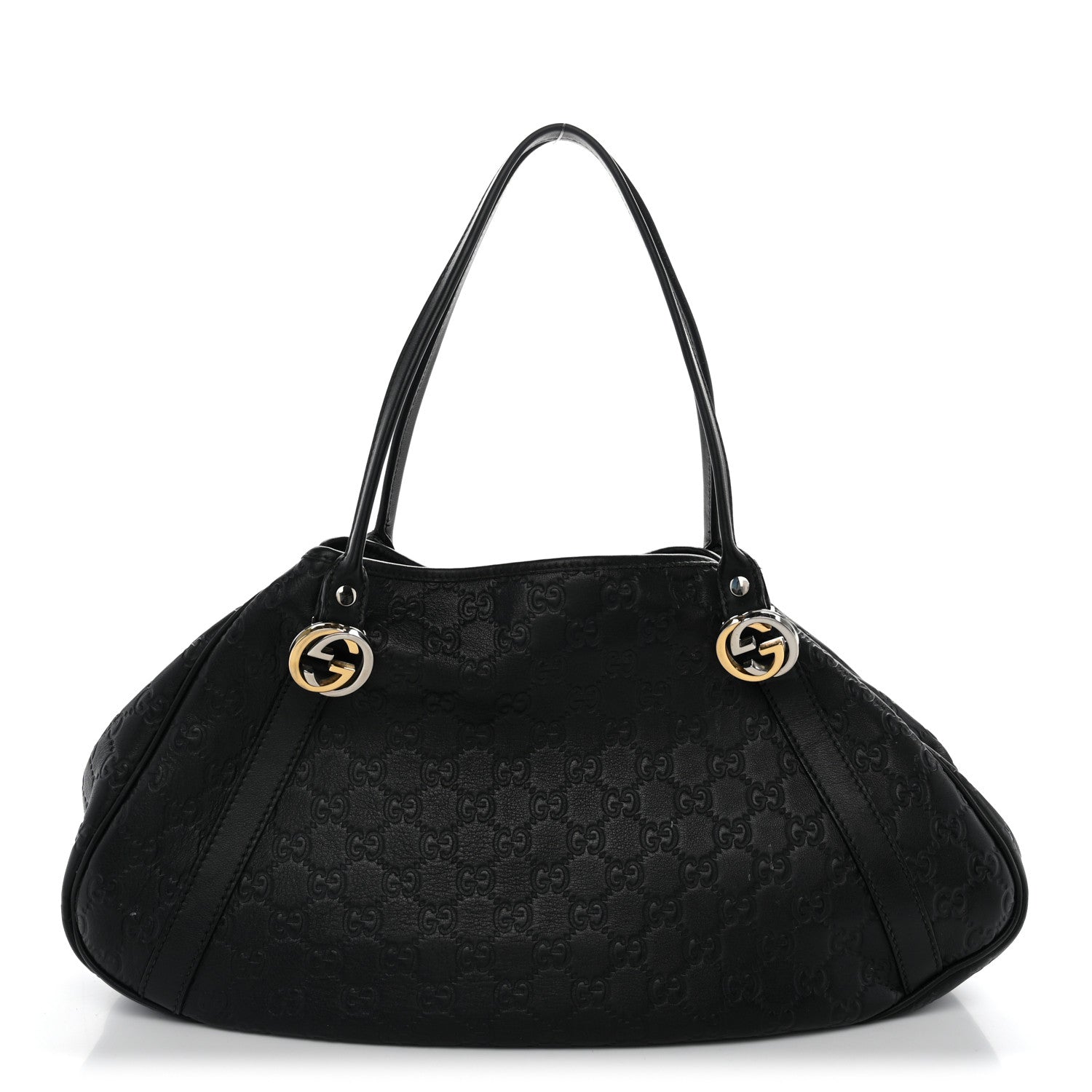 Gucci Guccissima Medium GG Twins Shoulder Bag Black 1 of 12