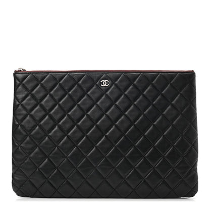Chanel Lambskin Quilted Large Cosmetic Case Black 1 of 7