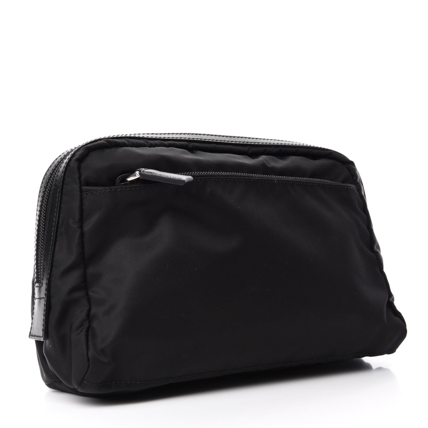 Prada Tessuto Nylon Saffiano Pouch Black 3 of 7