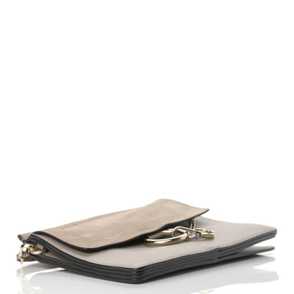 Chloe Calfskin Suede Medium Faye Shoulder Bag Motty Grey 4 of 9