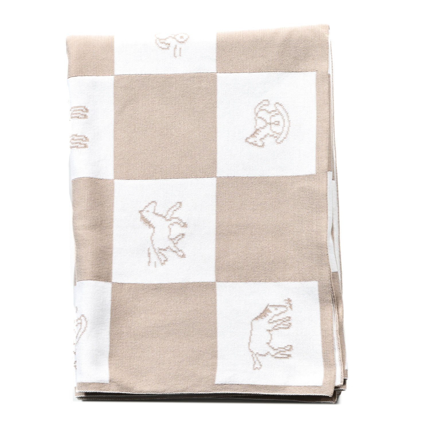 Hermes Cotton Knit Adada Baby Blanket Naturel 1 of 3