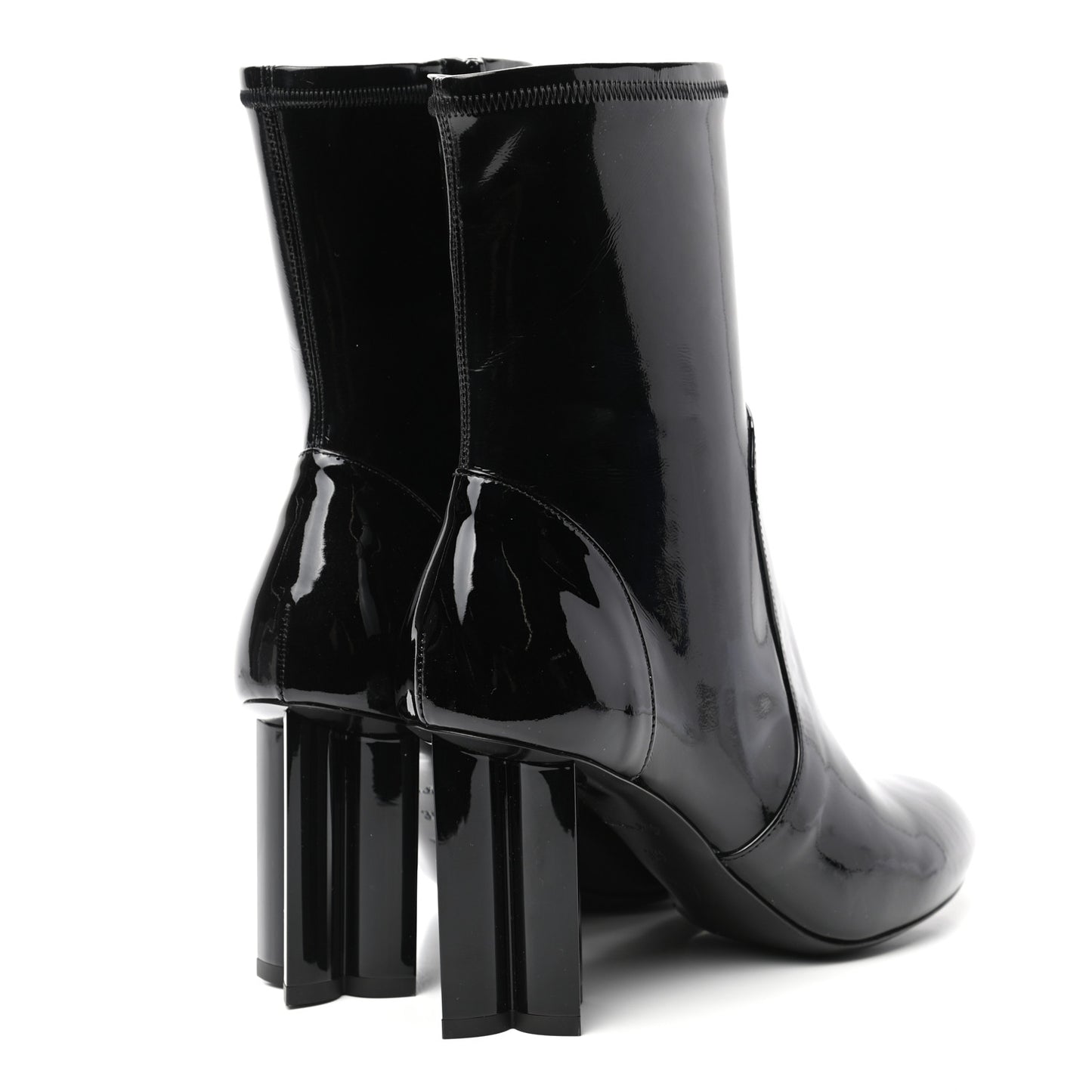 Patent Silhouette Ankle Boots 39 Black