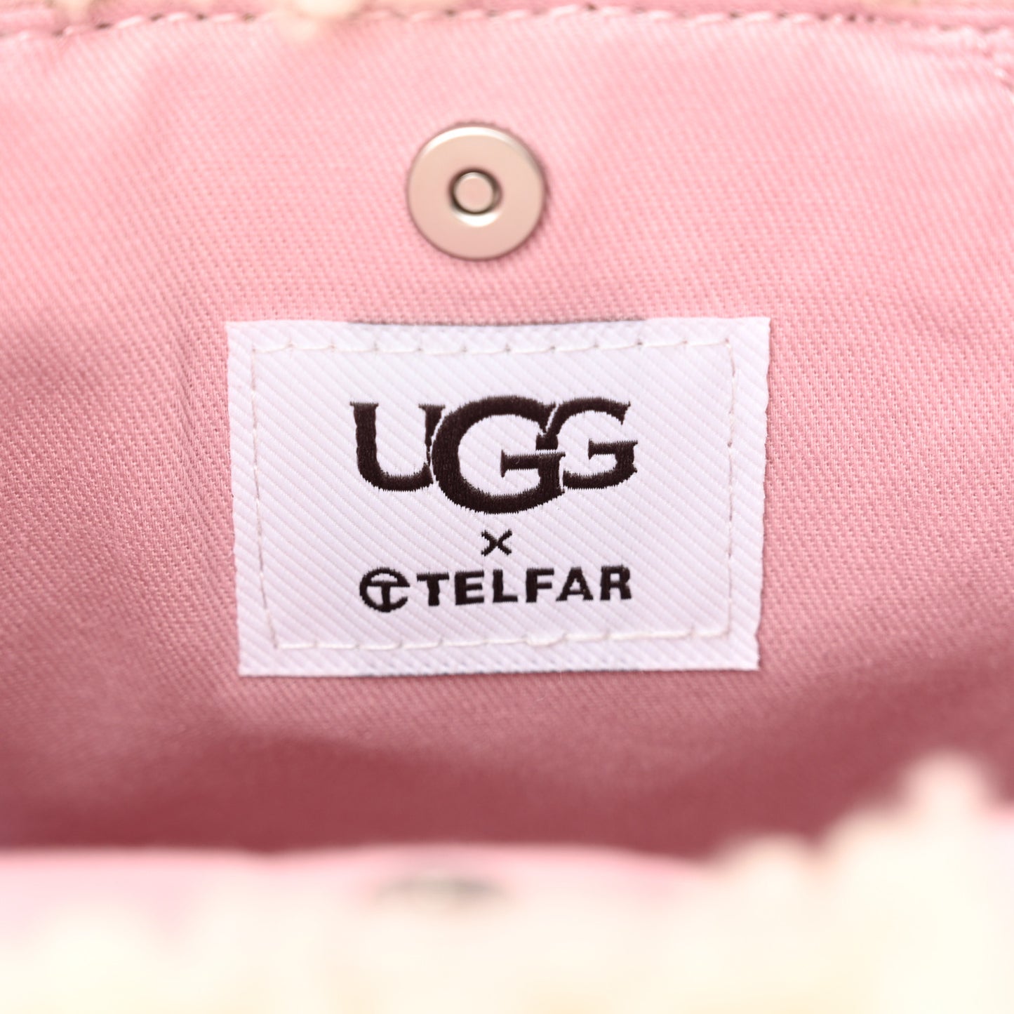X UGG Suede Shearling Small Shopping Bag Pink