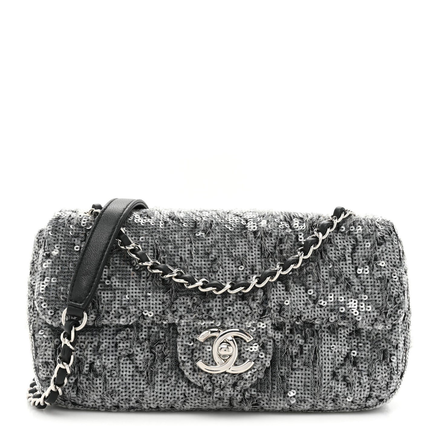 Sequin Small Single Flap Silver