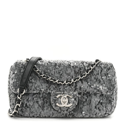 Chanel Sequin Small Single Flap Silver 1 of 9